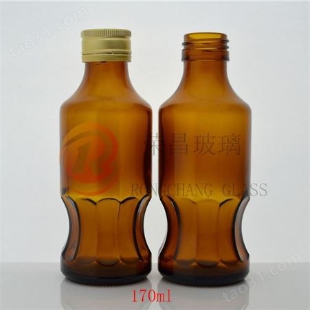 荣昌定制170ML口服液玻璃瓶 茶色糖浆瓶 棕色酵素瓶 可配盖子玻璃瓶