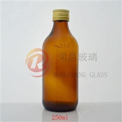 口服液瓶定制 棕色钙钠玻璃瓶 250毫升避光糖浆玻璃瓶