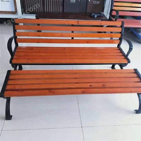 铁艺实木园林椅成品供应 铸铝实木长板凳 市政公园椅货源