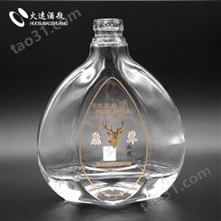 四川厂家专业定制烤花工艺瓶  洋酒透明玻璃酒瓶