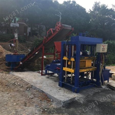 柬埔寨液压砖机小型水泥免烧砖机 建筑工程混凝土砌块机