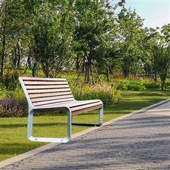 户外公园椅塑木 广场实木长椅 铸铝防腐木公园靠背椅