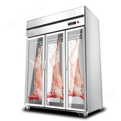 不锈钢玻璃门挂肉柜|商用冷柜|超市冷鲜肉柜