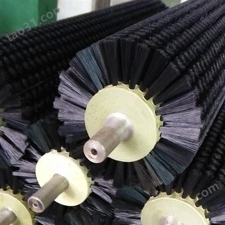 加工订制工业清洗机械配件毛刷辊 尼龙弹簧缠绕式毛刷辊