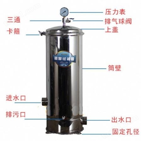 保安过滤器2TH软化水设备-全自动水处理-2吨每小时软水机精密过滤器