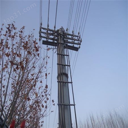 电力15米钢管杆 12米钢管杆基础双回路钢制电杆