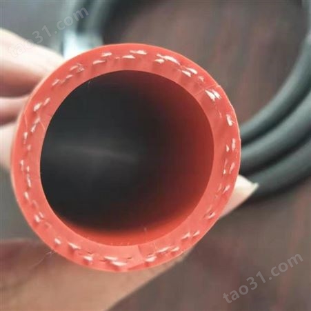 供应汽车硅胶软管红色真空管蒸汽夹线耐高温高压双层夹线16mm暖风水管