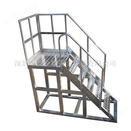 坂田登高车制造商 机械旁不锈钢登高梯 设备检修铁梯子