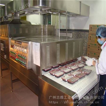 广州连续式ZY微波盒饭加热设备、盒饭微波加热设备高