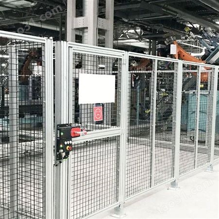 定制工作站围栏 铝型材框架安全护栏 茶色亚克力护栏