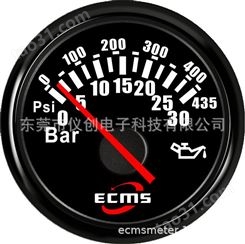 仪创 ECMS 801-00027 螺纹系列 机油压力表0-30bar VDO参数 黑色表盘+黑色前盖