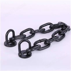 鲁兴黑漆12mm粗护栏链条及连接卸扣 护栏铁链配件可发样品