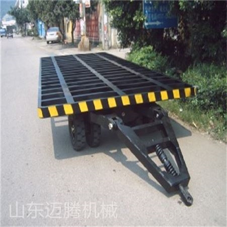 叉车牵引 厂区周转平板拖车 5吨定做牵引拖车 用于货物周转