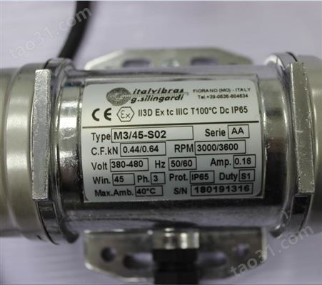 ITALVIBRAS,  微型振动电机M3/45-S02， 380-460V,3相 ,  600450A