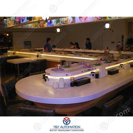 广州昱洋不锈钢一体式回转寿司自助设备_旋转寿司餐厅输送带_质量认证