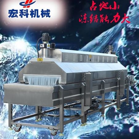 低温-196° 急冻加工流水线 牛板筋隧道式速冻机 鲜虾液氮速冻设备 宏科免费设计