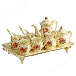 陶瓷茶具瓷具 咖啡杯下午茶瓷具套装 纪念礼品茶具套装定制 开业庆典会议礼品定做logo