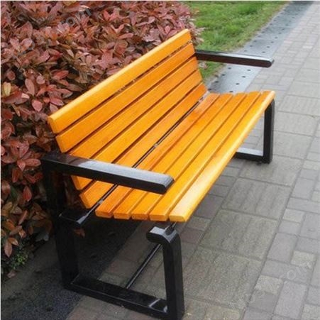 公园小区塑木平椅子 广场长凳子 生产加工 防腐木公园椅 木质靠背座椅