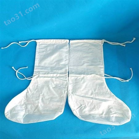 防蚤袜白棉布带防滑胶底防蚤袜套鼠疫防护装备配