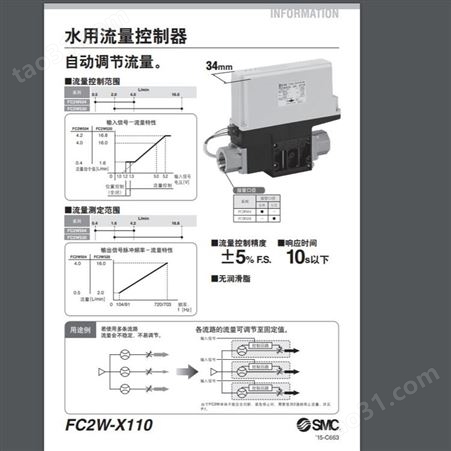 日本SMC 水用流量控制器 FC2W-X110
