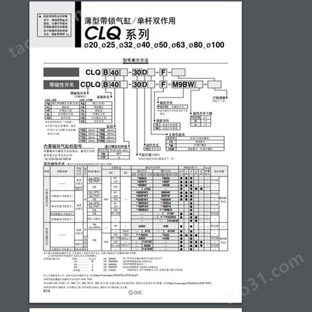 日本SMC 薄型带锁气缸CLQ/CDLQ