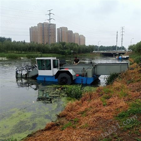 圣城河道割草船 自动清理水草设备 液压水葫芦割草船