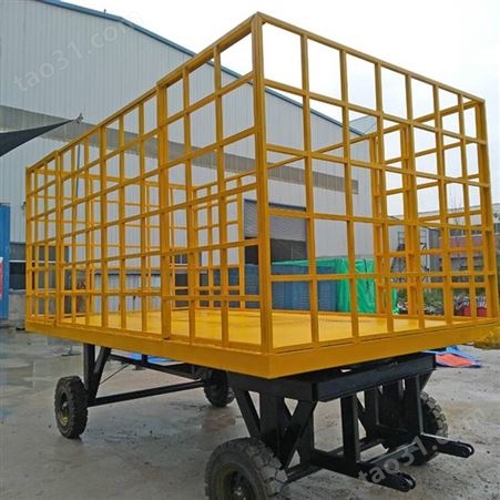 定制厂区转运车 高护栏拖车 运输包裹平板车 平板拖车