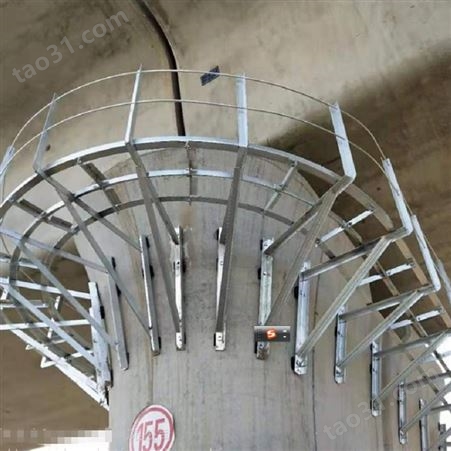 高铁桥梁桥墩配件 Q235桥墩工作平台热镀锌吊篮 墩内角钢检查梯