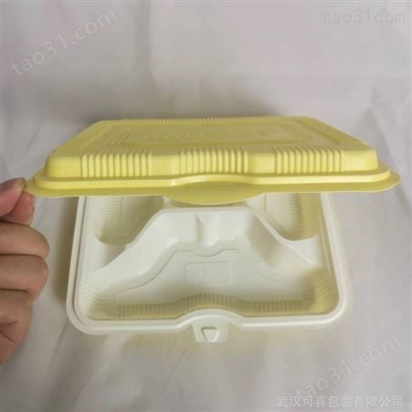 武汉快餐盒 多格塑料快餐盒餐饮打包盒定做 PP双色黄色绿色四格套餐扣盖翻盖打包盒