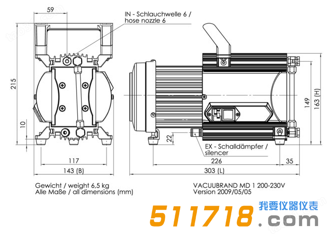 德国VACUUBRAND MD 1隔膜真空泵尺寸规格表.png