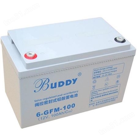 宝迪蓄电池6-GFM-100 黄山美达电器12V100AH UPS不间断应急BUDDY蓄电池