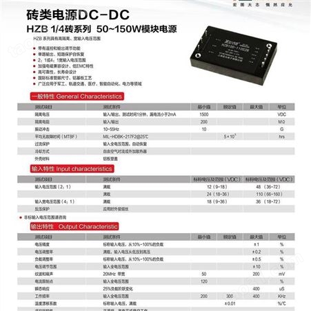 DCDC1/4砖电源模块HZB50-150W电磁兼容设计