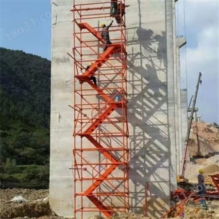 工厂直销  桥梁施工梯笼安全爬梯 安全爬梯 高墩基坑施工笼式爬梯梯笼 基坑高顿爬梯 安徽安全爬梯