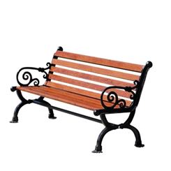 铸铁公园椅 世腾工厂现货室外花园长椅 防腐木长条凳 景观休息座椅